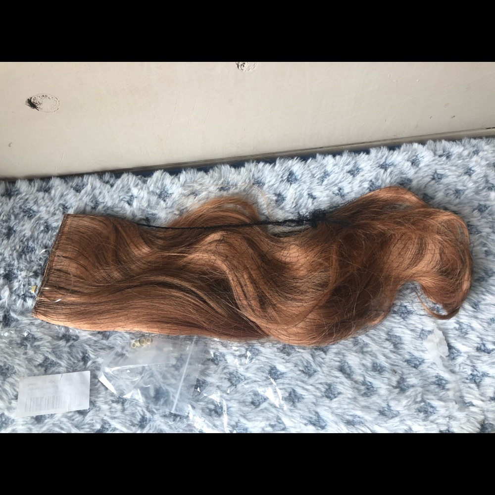 Halo hair extension 18” brown to golden brown. NIP